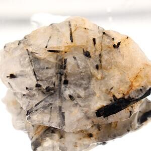 2.1oz Black Tourmaline Rutilated Quartz Raw Natural Rough Crystal Mineral Rock